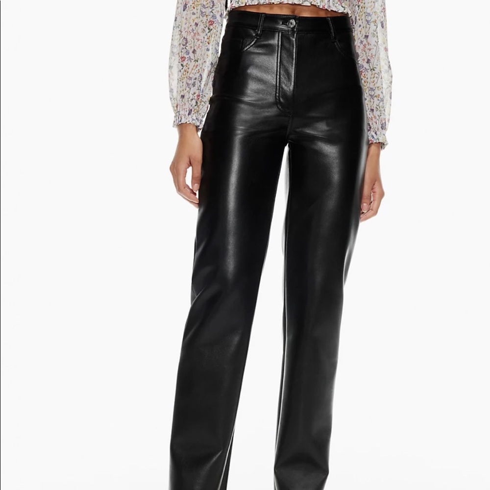Aritzia Melinda Black Leather Pants